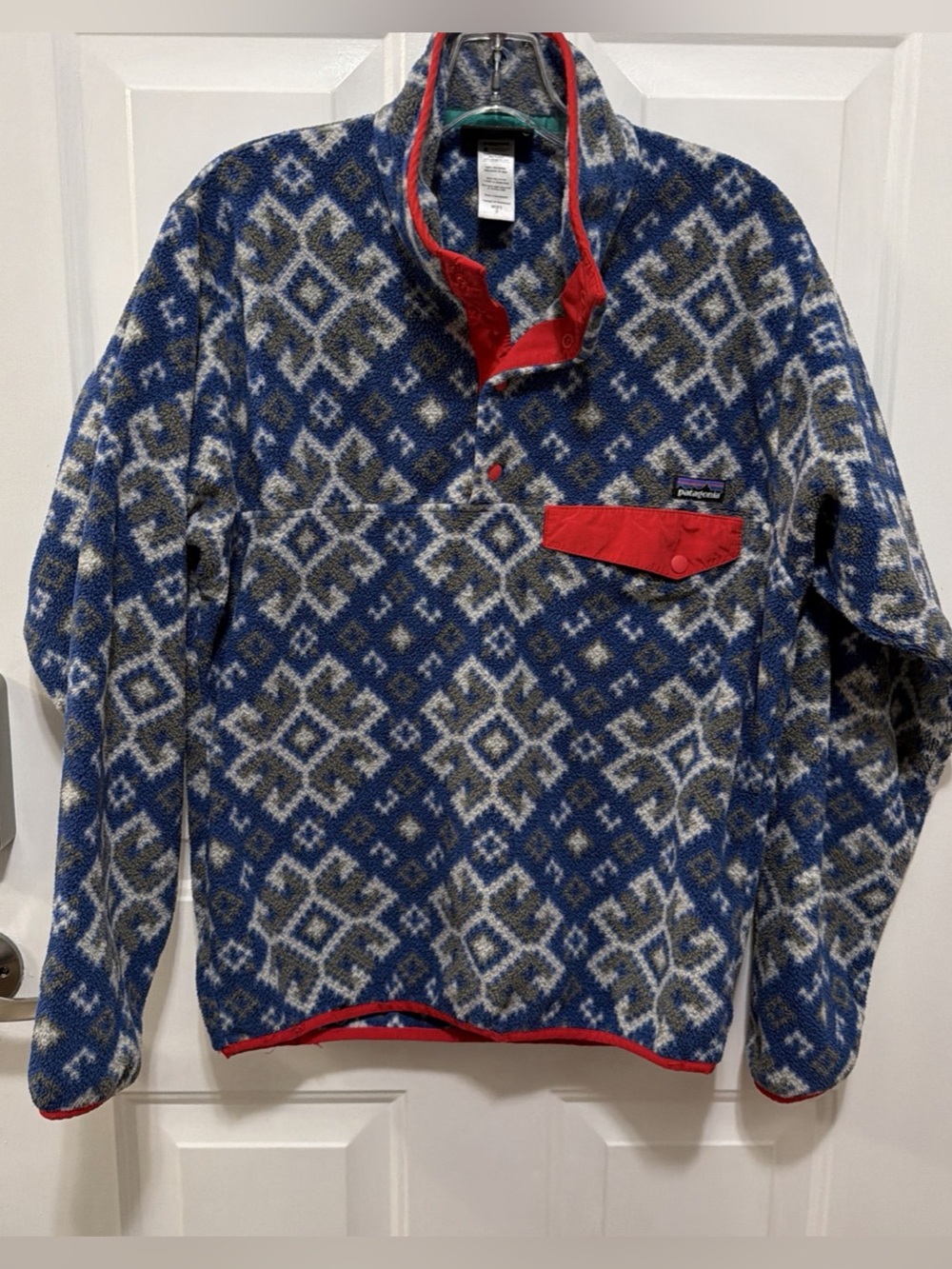 Patagonia  Mens Synchilla Snap-T Fleece Pullover Jacket Channel Snow S - READ